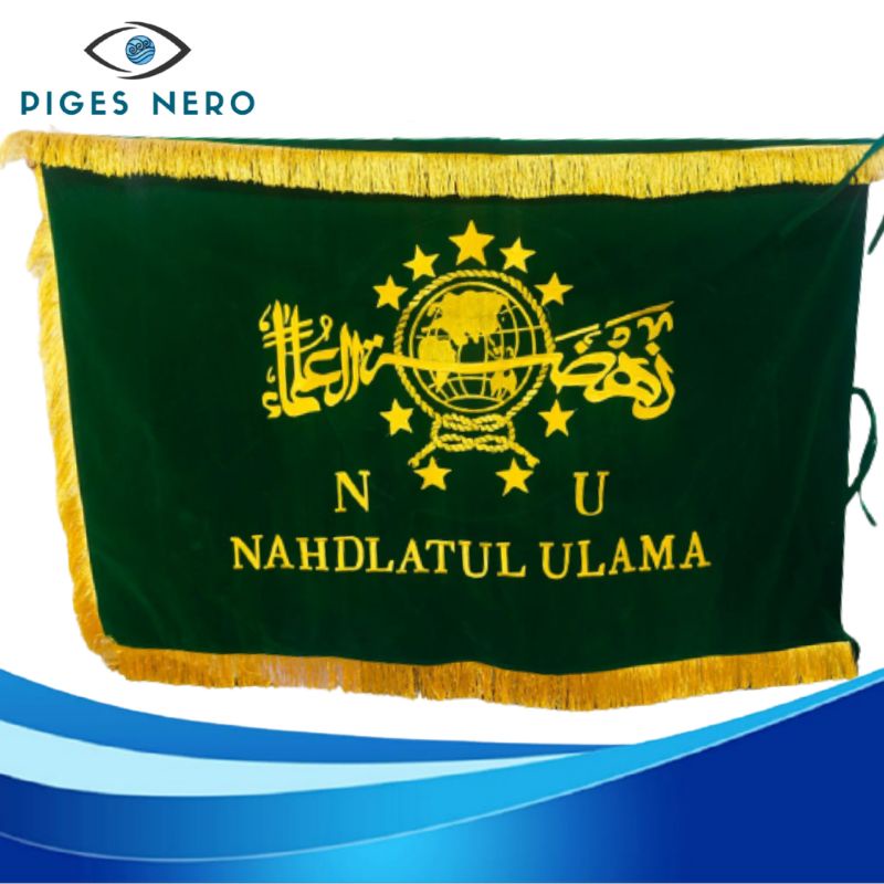 Bendera Ruangan Pataka NU 90x135cm Bordir  - Beludru