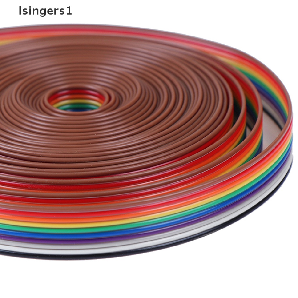 (lsingers1) Kabel Pita Flat 10 Arah Panjang 5m Warna Pelangi