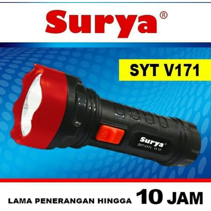 SENTER LED CHARGER SURYA SYT V171 MERAH BUNGA