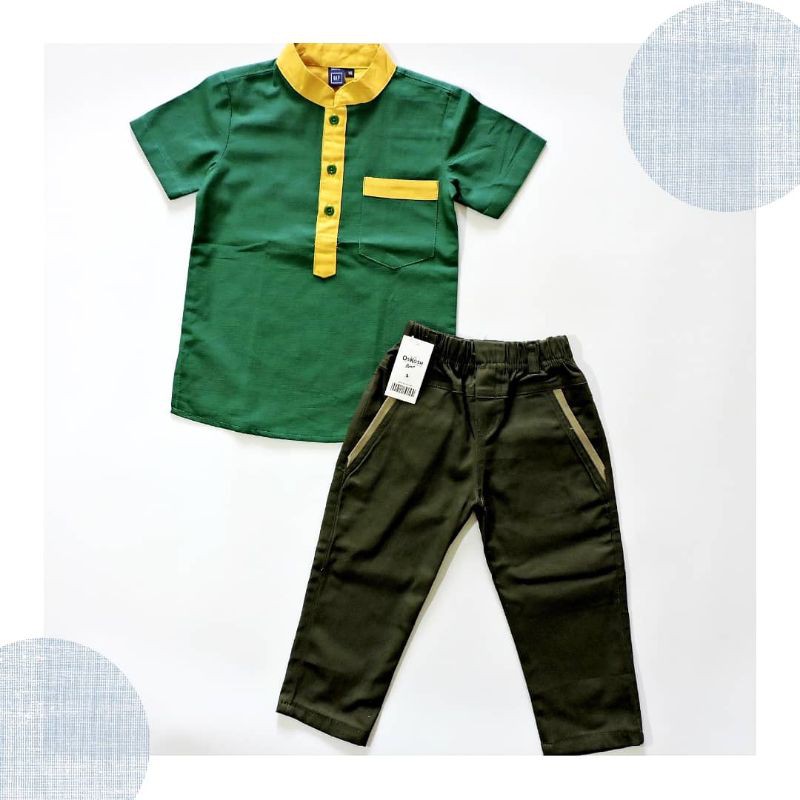 SETELAN/STELAN BAJU KOKO ANAK GAP MIX CELANA CHINO OSHKOSH PREMIUM MURAH DISKON