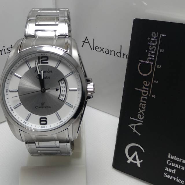 Jam tangan pria Alexandre Christie AC 8289MD silver original