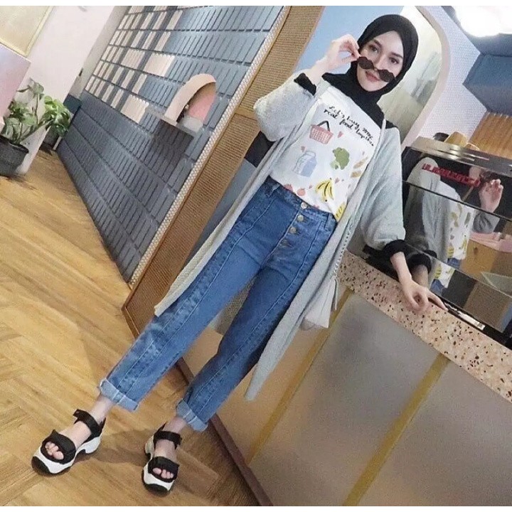 BOYFRIEND JEANS / CELANA JEANS WANITA/ BF POLOS/ CELANA 2021/ CELANA JEANS HIJAB TERMURAH