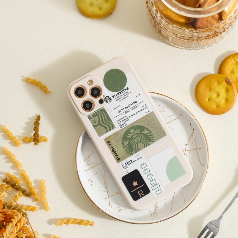 McDonalds MCD & Starbucks Edge Soft Case Lens Cover for iPhone XR X XS 13 12 11 7 7+ 8+ 6+ 8 6 MINI PRO MAX-Starbucks