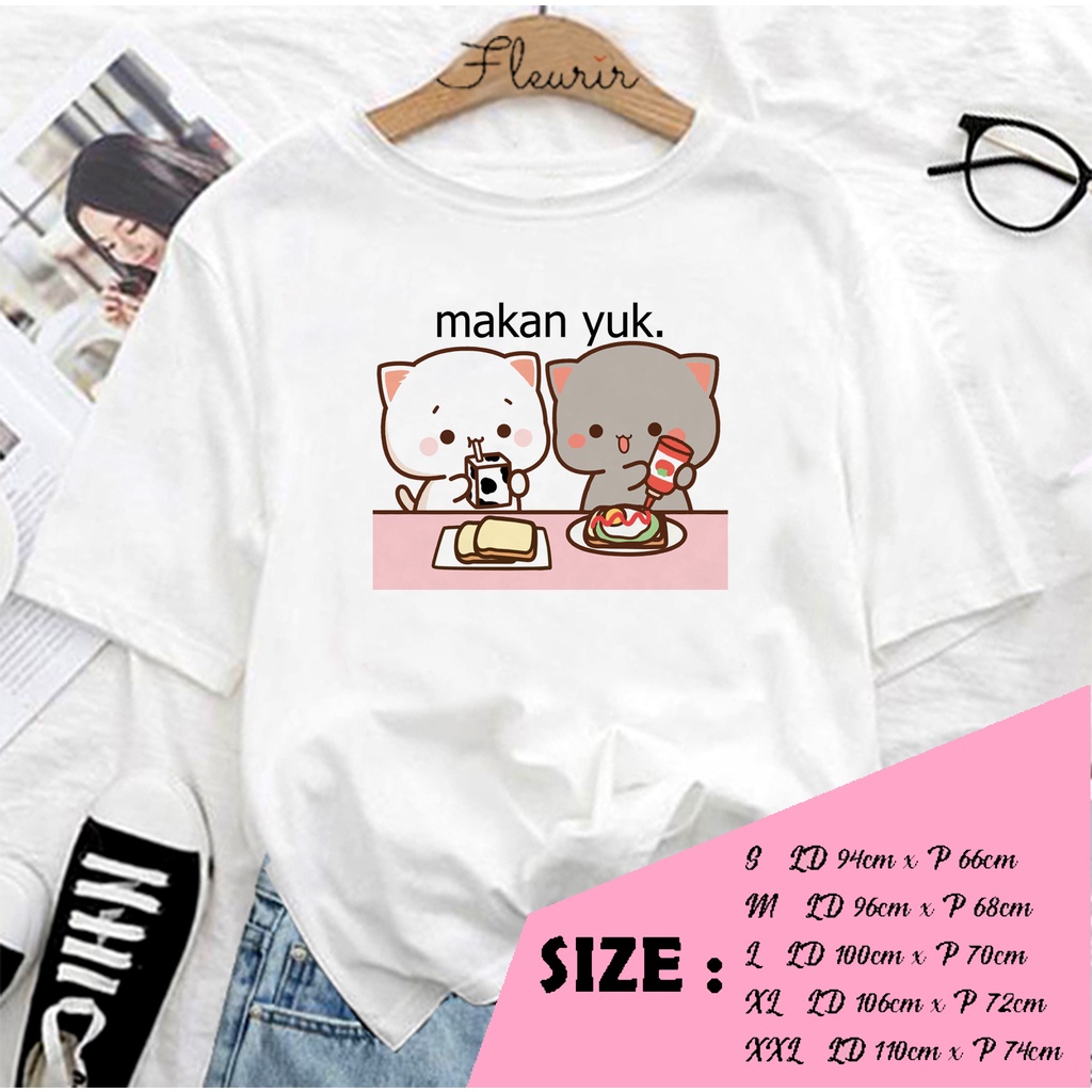 FLEURIR - COD PEACH MAKAN KAOS WANITA PRIA REMAJA DEWASA UNISEX TSHIRT JUMBO