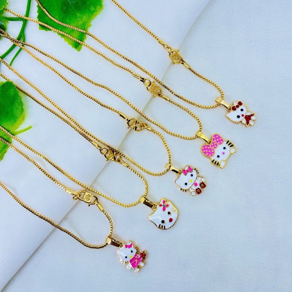 Kalung Anak Liontin Hello kitty Lapis Emas Warna Gold