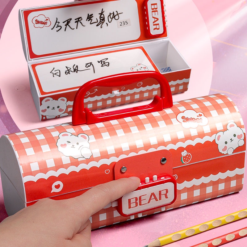 

☊☍Kreatif Kunci Kata Sandi Kotak Alat Tulis Siswa Sekolah Dasar Tempat Pensil Multi-Fungsi Portabel Siswa Tempat Pensil Kapasitas Besar Tempat Pensil