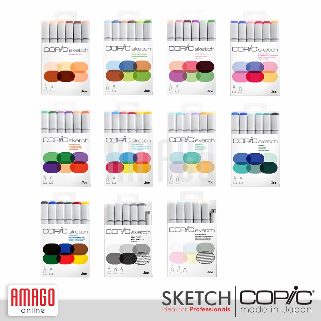 COPIC SKETCH MARKER - SET ISI 6 - PERFECT PRIMARIES - CSM/6PFP