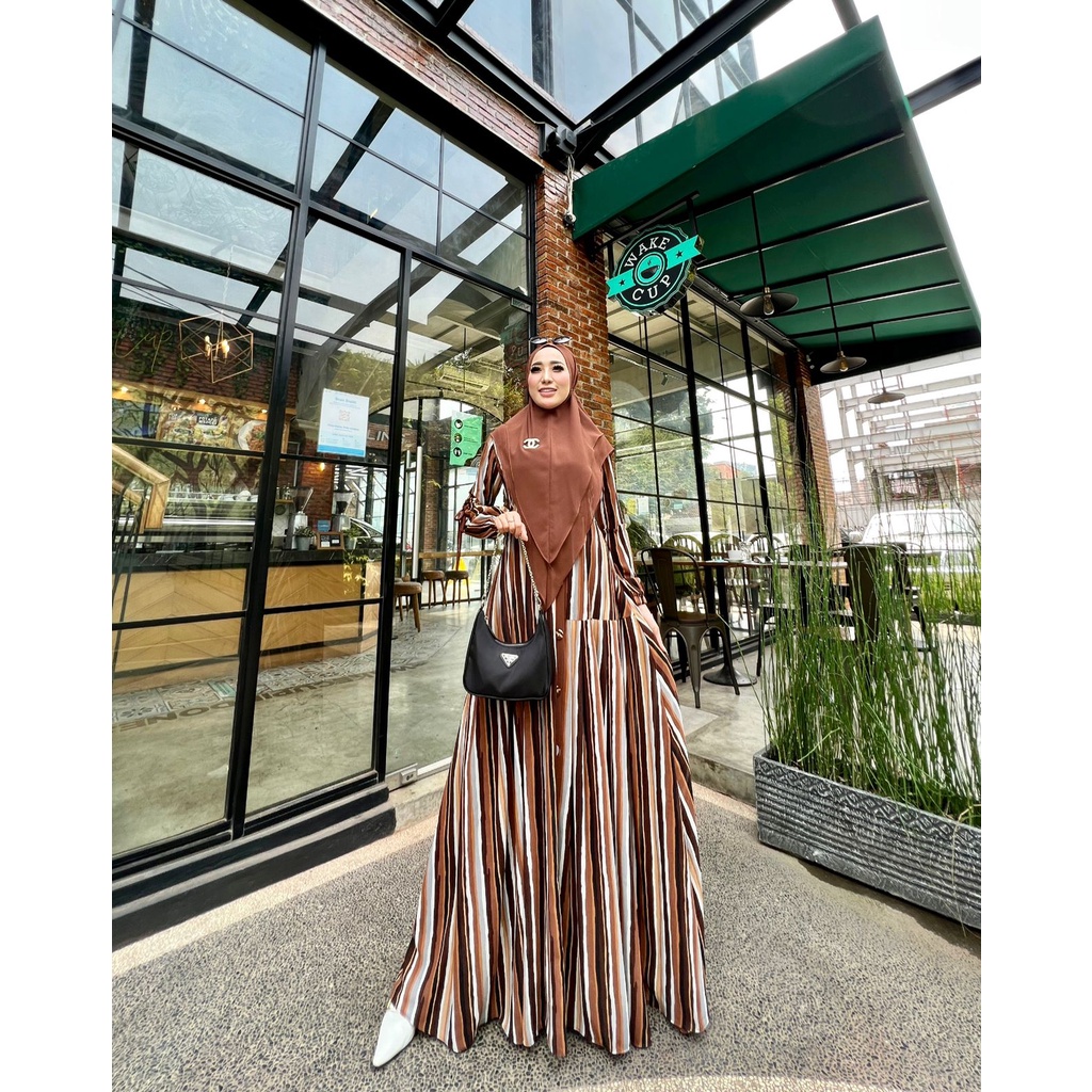 Zahira1808 Aalifa 14 Syari Bahan Ceruty Baby Doll Gamis Muslim Syari Ibu Dress Hijab Muslimah Atasan Wanita ori GlZ-6