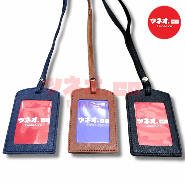 

Gaya Tali Id Card Kulit Lanyard Name Tag Kulit Hanging Wallet Card Holder Diskon