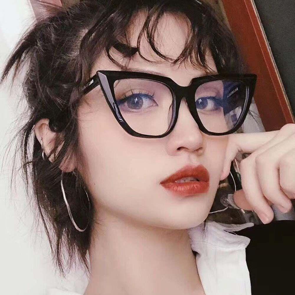 Mxbeauty Kacamata Anti Radiasi Sexy Transparan Komputer Eyewear Bingkai Kecil Hitam Gaya Korea Kaca Mata Kucing