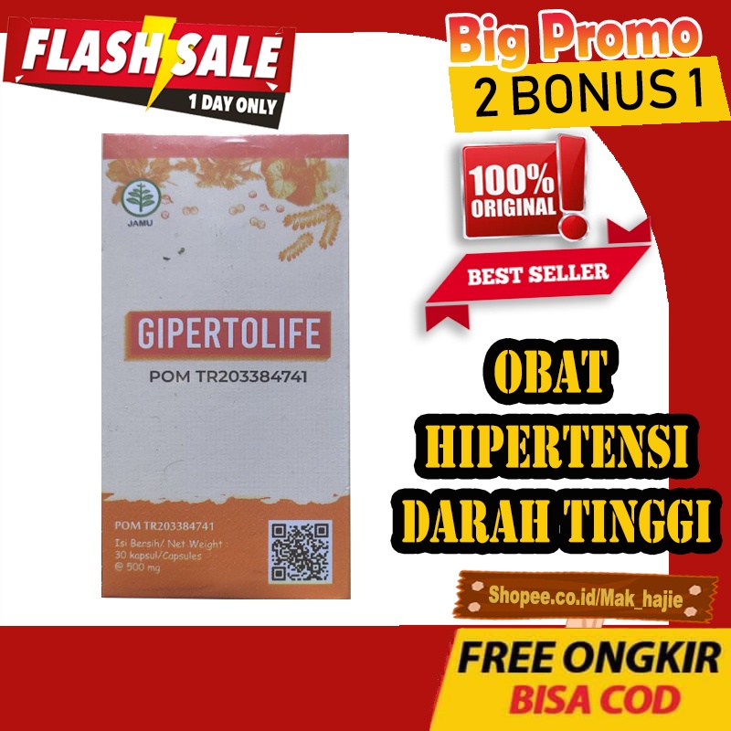 ( C0D ) GIPERTOLIFE KAPSUL ASLI AMPUH UNTUK MENURUNKAN GEJALA HIPERTENSI ( DARAH TINGGI ) 100% BPOM