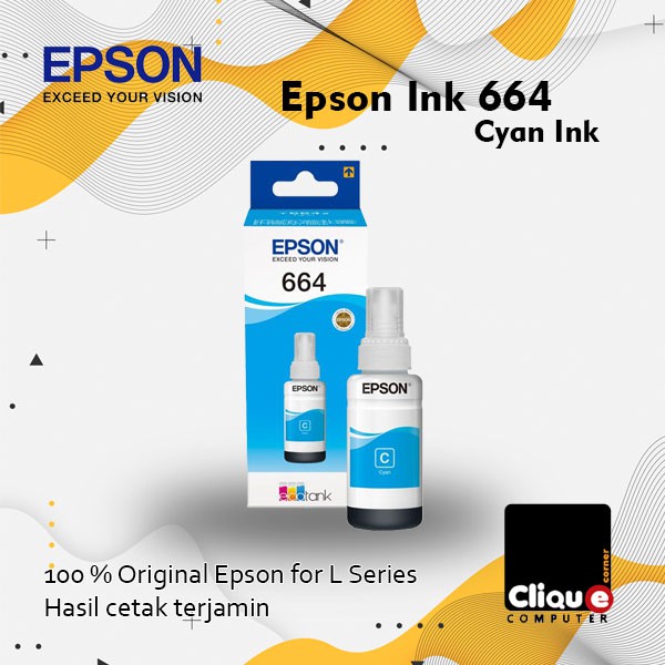 Tinta printer Epson Tipe 664 70ml Original Cyan Magenta Yellow Black