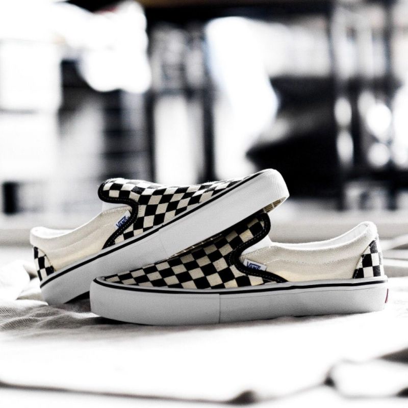 Vans Slip On Pro Checkerboard Black White
