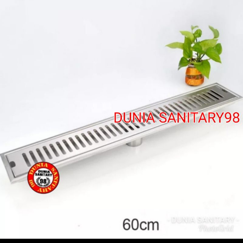 Floor drain Shower Panjang 20 30 40 60 cm Drainase  Stainless SUS 304 saringan Got modern katup