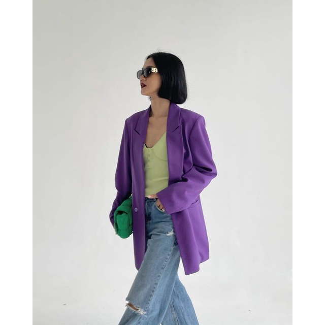 TRICK & TRICKY OVERSIZED BLAZER VIOLET