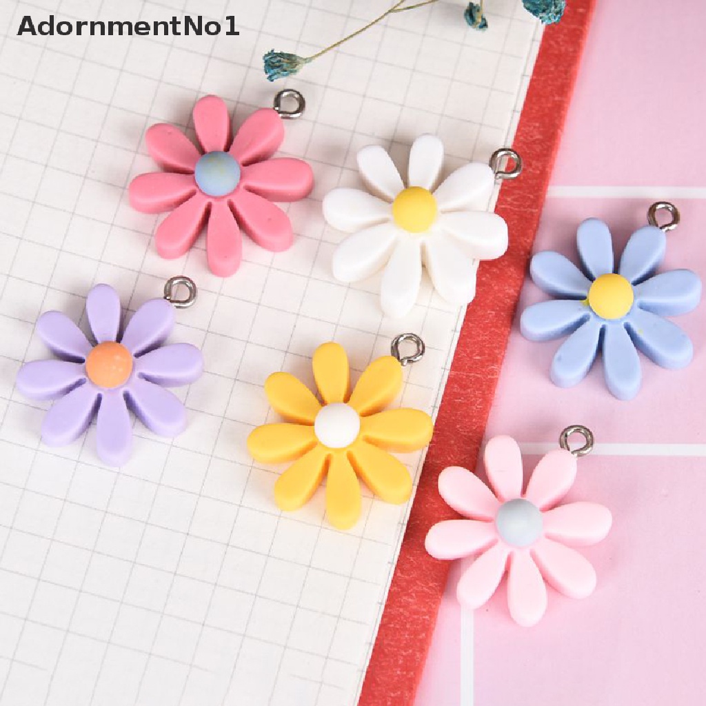 (AdornmentNo1) 10pcs / Set Liontin Bunga Matahari / Daisy Bahan Resin Untuk Membuat Perhiasan DIY