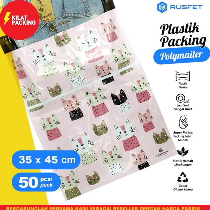 

AMPLOP PLASTIK POLYMAILER CUTTIE CAT ( Uk : 35cm x 45cm )PACK