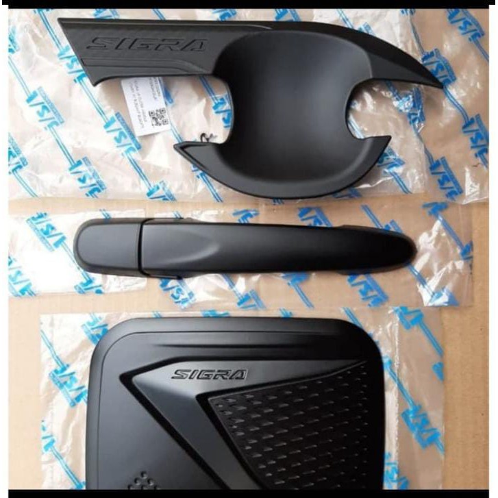 Paket outer handle + tank cover mobil Sigra hitam doff jsl