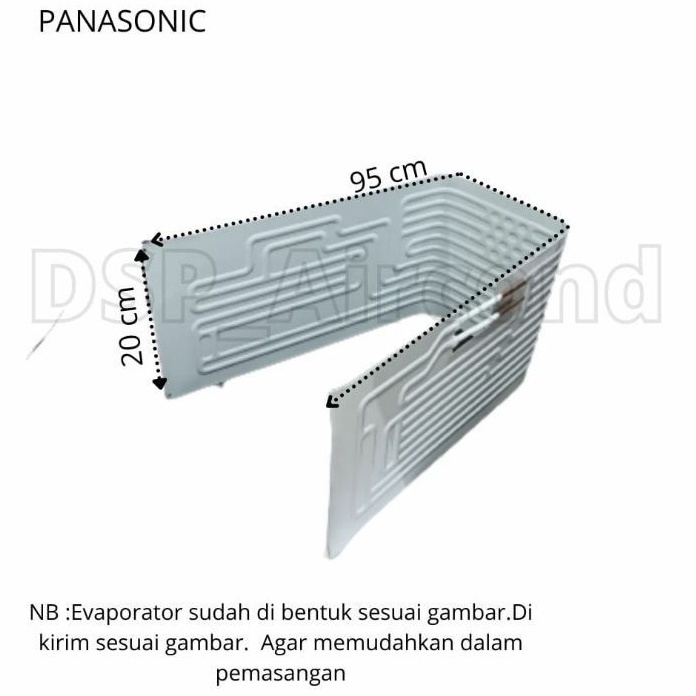 Evaporator kulkas Panasonic 1 Pintu 95x20