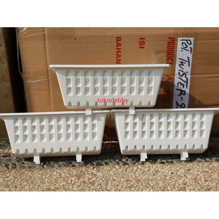 Pupuk - Gunting Rumput - Tanah Media Tanam Pot Panjang Tempel Dinding Argo 04 Putih 35 Cm Termurah