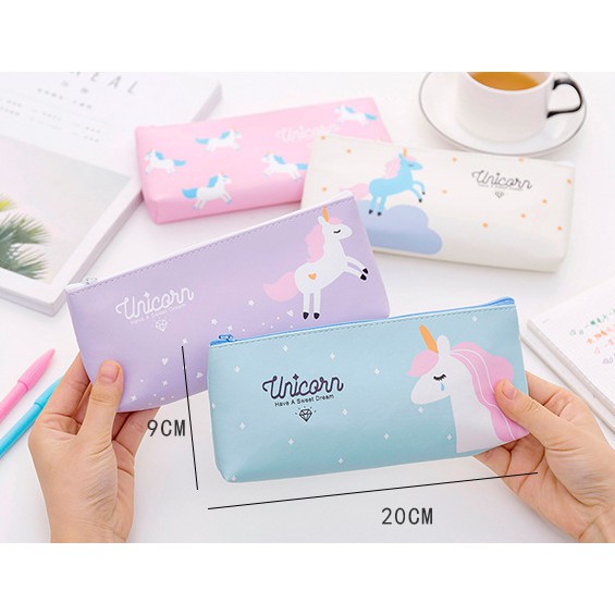 Tempat Pensil Karakter UNICORN Lucu Warna Pastel / Pencil Case Unicorn / Tempat Alat Tulis Unicorn