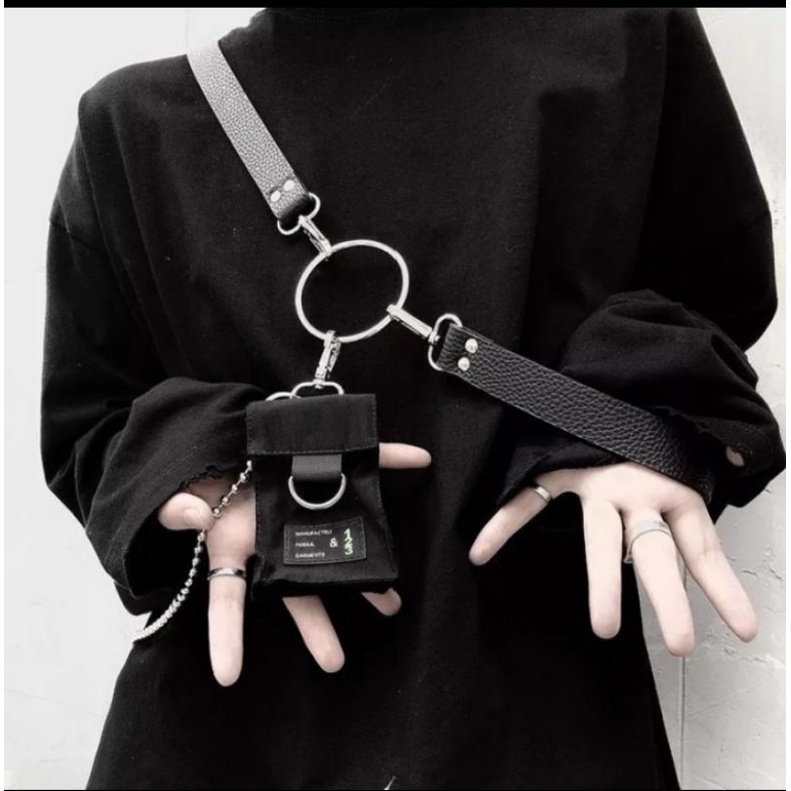 harajuku pouch harness / garter gothic tas dompet tali street wear / asesoris pelengkap pakaian