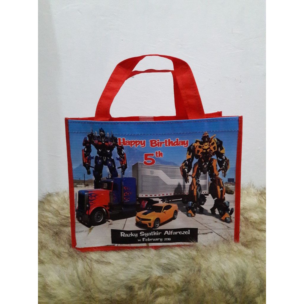 

Goodie Bag Custom/Tas Ulang tahun/ tas souvenir/ Goodiebag transformer ukuran 25x10x20cm