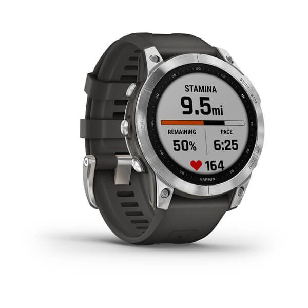 Garmin Fenix 7 Silver w/ Graphite Silicone Band - Garansi Resmi TAM 2 Tahun