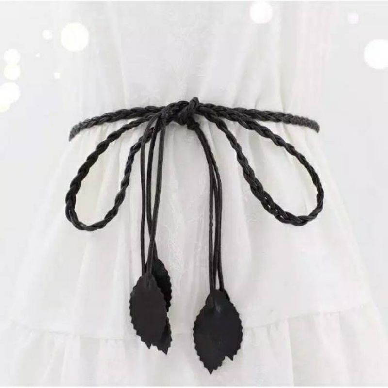 Ikat Pinggang Strap Kepang Tipis Daun