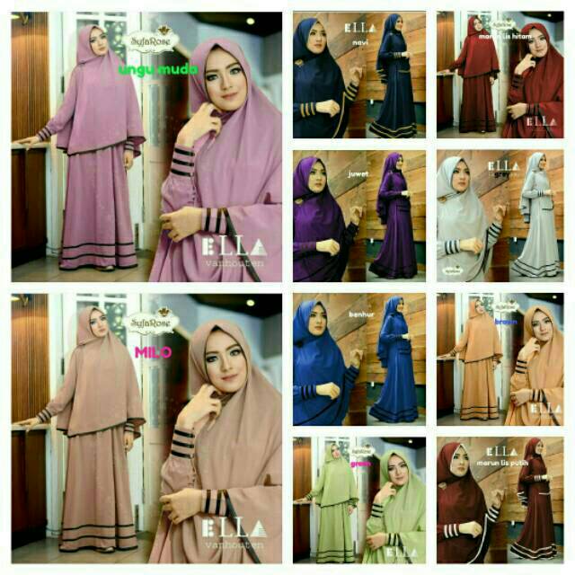 Baju Gamis Syfarose syari'i set (dapat jilbab)