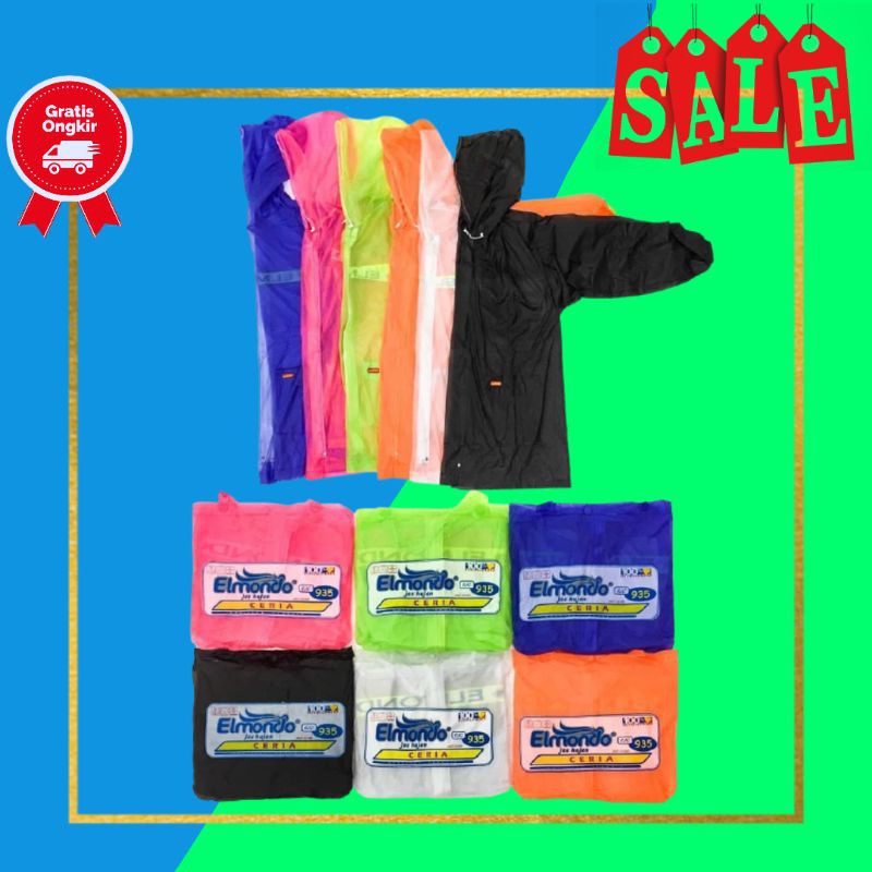 Jas Hujan Setelan Dewasa Wanita Pria Bahan Karet Tebal