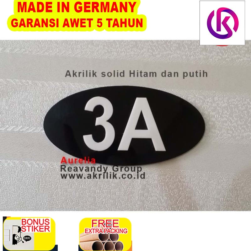 

Murah No pintu / Nomor pintu hotel kontrakan kos kosan / akrilik oval