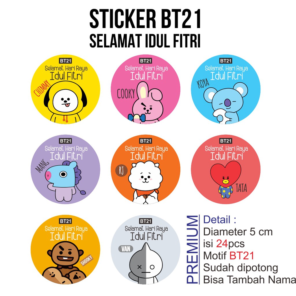 

Sticker / Stiker BT21 Label Hampers Kue Kering Selamat Idul Fitri