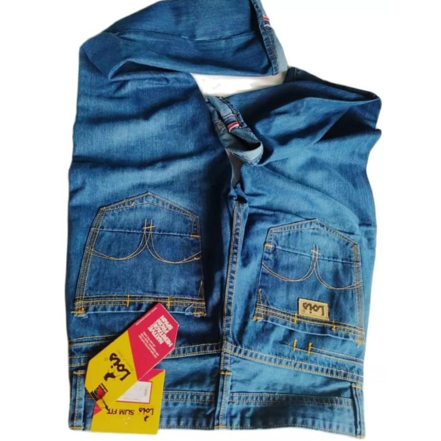 Celana Jeans Lois / Celana Panjang Pria / Jeans Ukuran Jumbo - Biru Terang, 27 Pastimurcebos