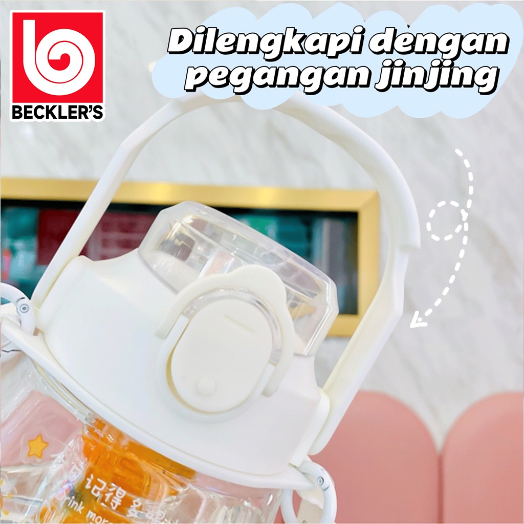 Beckler's FREE Stiker Botol Minum Gemoy Bening 1300ML Motivasi Lucu Gemoy