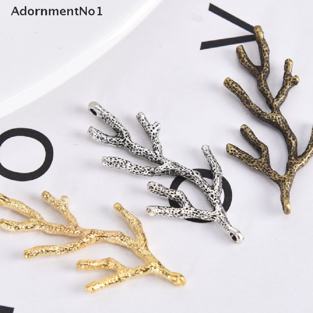 (AdornmentNo1) 10pcs / Set Liontin Bentuk Cabang Pohon Gaya Vintage Bahan Alloy Untuk Kerajinan Tangan DIY