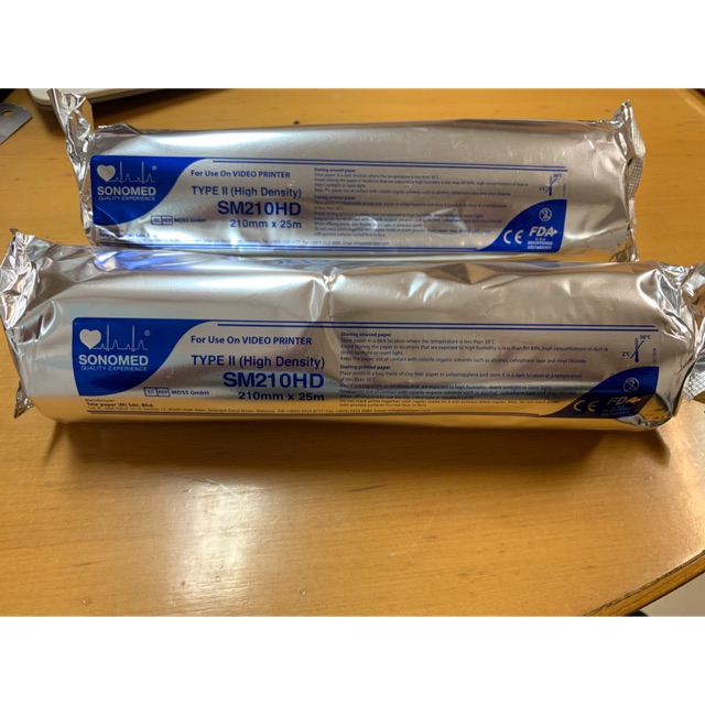 Kertas usg / sonomed / SM210HD / UPP210HD / ukuran 210mm x 25m for use on / UP971AD / UP991AD / kert