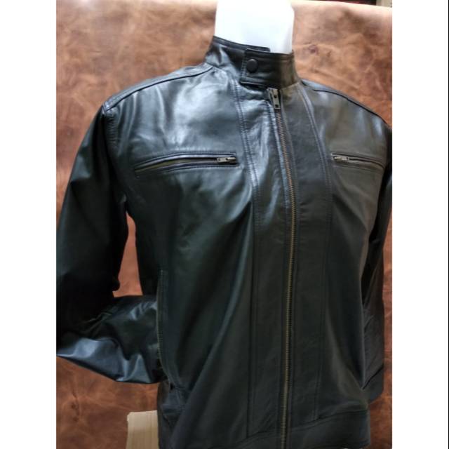 Jaket kulit domba Ds leather hitam