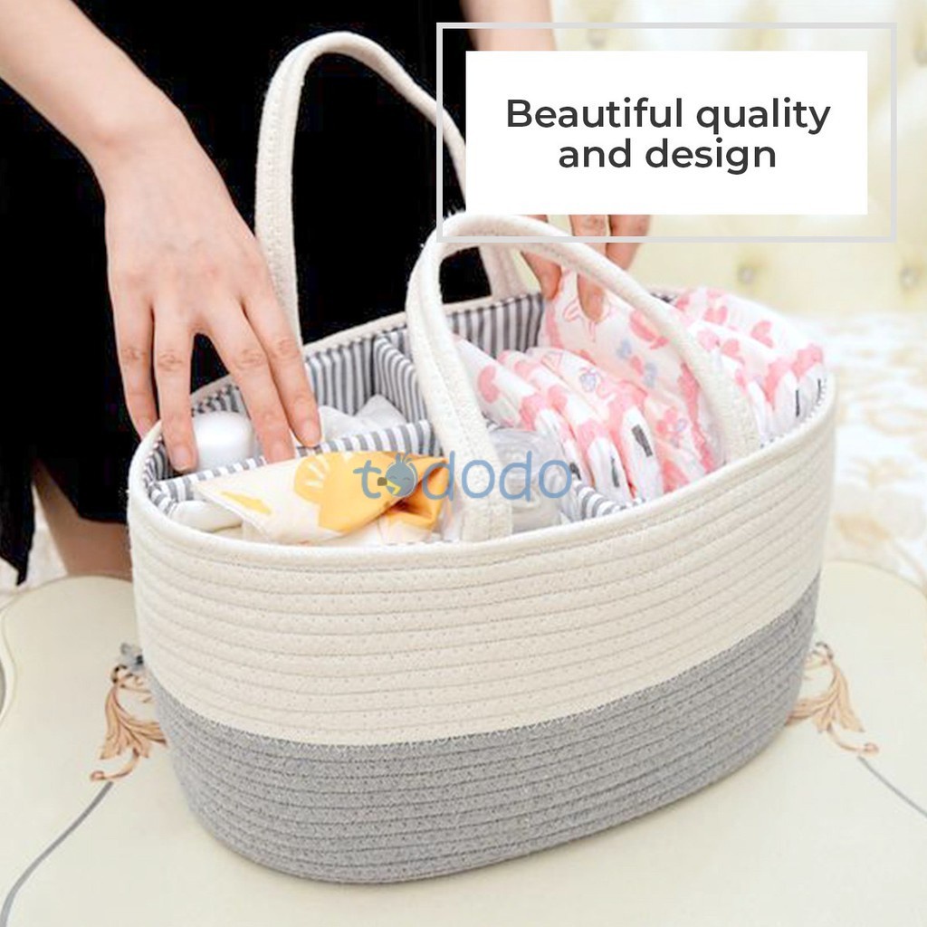 Caddy Bag Cotton Rope Tas Perlengkapan Bayi  Diaper Bag Organizer Travelling / Tas Popok Peralatan Bayi