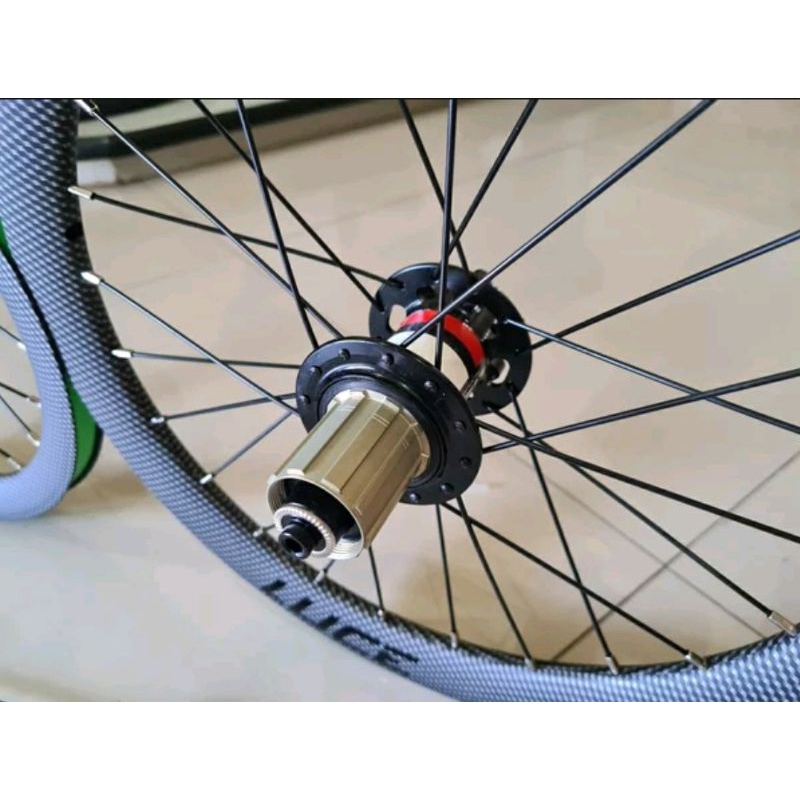 Wheelset Sepeda Lipat Seli Ukuran Size 16 Plus Alias 349 Roda Folding Bike Merk Luce Carbon Look Suara Jangkrik Keras Discbrake Disc Brake alloy Sealed Bearing Bisa fnhon gust smith mxl mosso