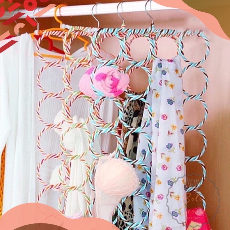 Syal Hanger / Jilbab Hanger Organizer 28 Slots