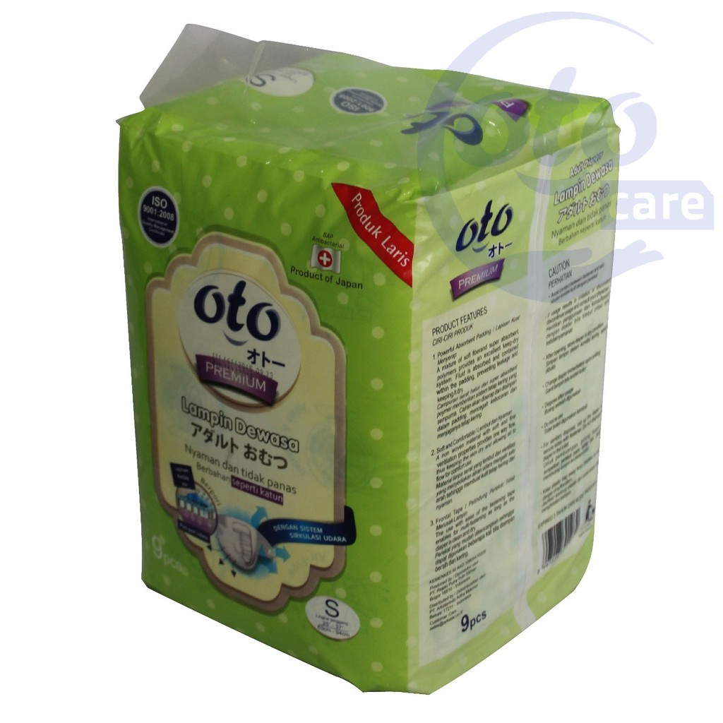OTO Popok Dewasa PREMIUM ( Daya Serap Lebih Banyak ) Lem Perekat Adult Diapers S isi 9 pcs