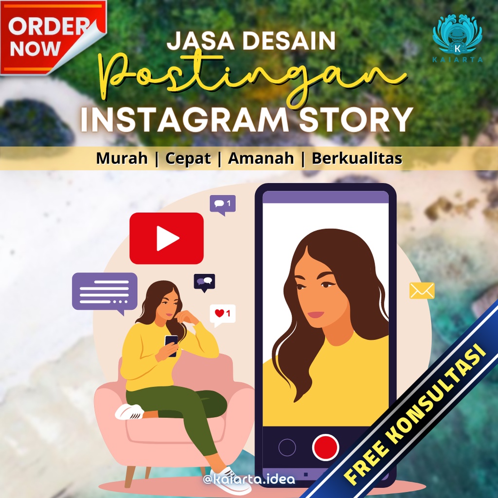 Jasa Desain Instagram Story Custom Request | Design Cerita IG Usaha, Bisnis Makanan, Skincare, Minum