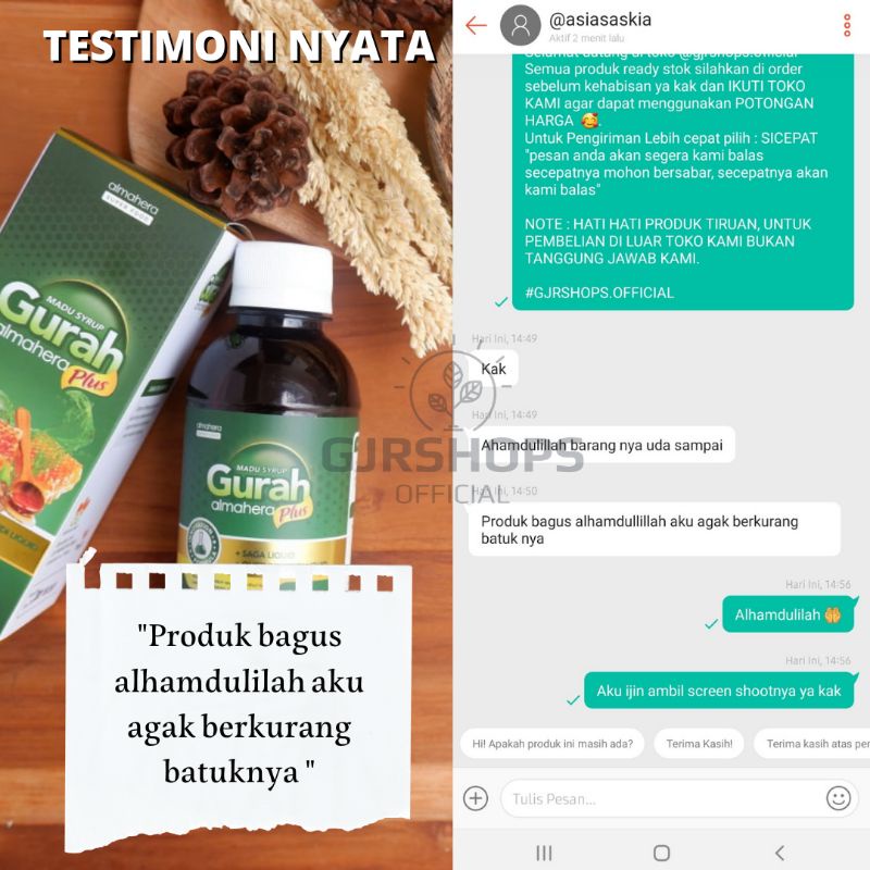 [AGEN RESMI] MADU GURAH ALMAHERA PLUS 1000% ORIGINAL Obat Sesak Nafas Batuk Menahun Sinusitis Bronkitis Asma Radang Tenggorokan Flu Batuk Kronis Batuk Berdahak Lendir TBC Mendengkur Flu Kronis Batuk Infeksi paru paru dan keluhan lainnya-8