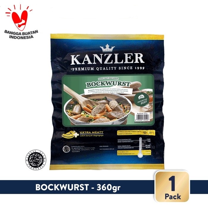 BOCKWURST SAUSAGE KANZLER 360GR / 5PCS SOSIS SAPI HALAL