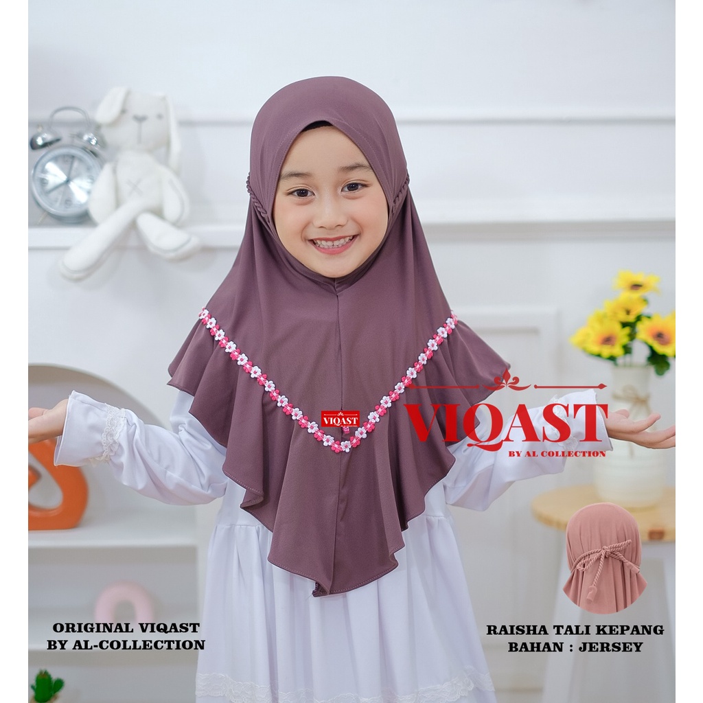 JILBAB ANAK TK RAISHA TALI KEPANG ROPEL PREMIUM ORI VIQAST 4 TAHUN SAMPAI 8 TAHUN kerudung anak perempuan bergo anak ropel  jilbab bayi bergo anak renda kerudung bayi hijab anak kerudung anak tali kepang
