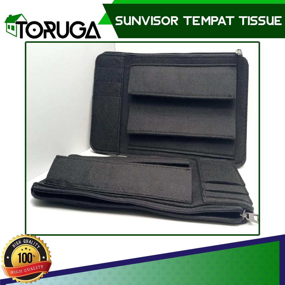 Sunvisor Tempat Tisu Tissue Mobil ada resleting Interior Headrest