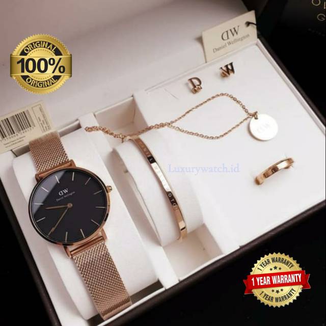 ORIGINAL ] DW | Daniel Wellington | PAKET GIFT Set | Jam Tangan Pria | Jam Tangan Wanita