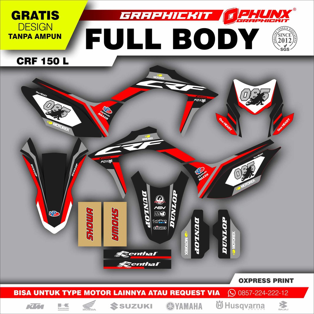 Sticker HONDA CRF 150 L Stiker Body Motor Custom No Motor Trail (10)