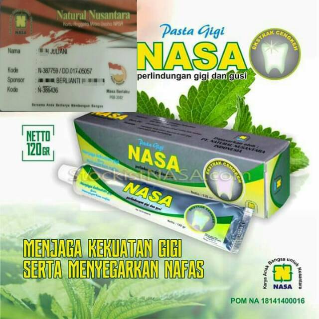 Pasta Gigi Nasa herbal mengatasi sakit gigi,gigi ngilu,Nasa Ori(Makassar)